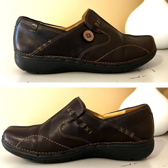 Clarks Unstructured Leather Loop Loafer Women’s Size 9.5 Dark Brown - Picture 8 of 14